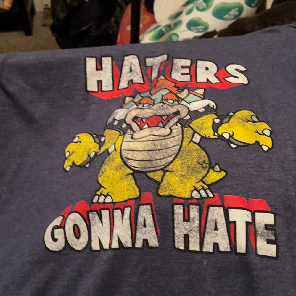 Gray bowser haters gonna hate t-shirt